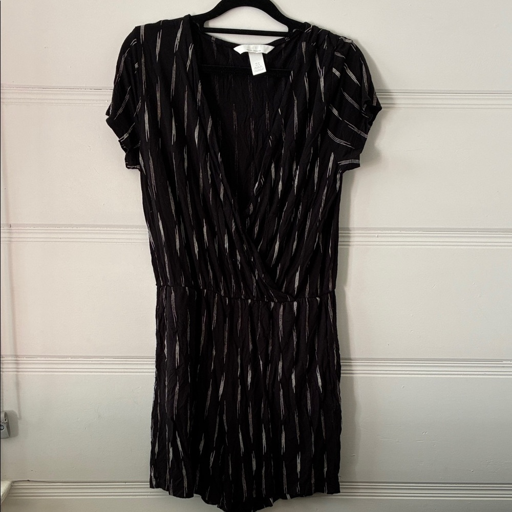 H&M Black and White Striped Mini Dress